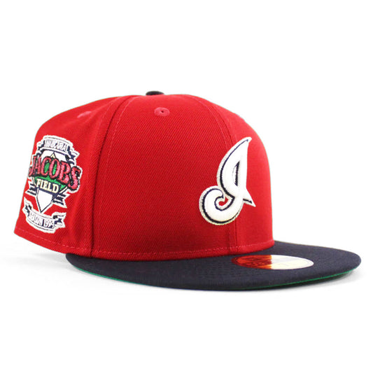 NEW ERA 克里夫蘭印地安人隊 - 59FIFTY JACOBS 野戰深紅海軍藍