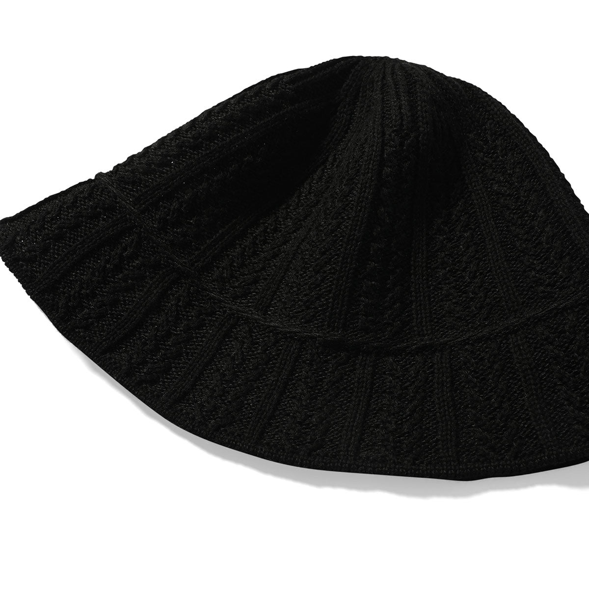 HOMEGAME - TWIST KNIT BUCKET HAT BLACK【HG241407】