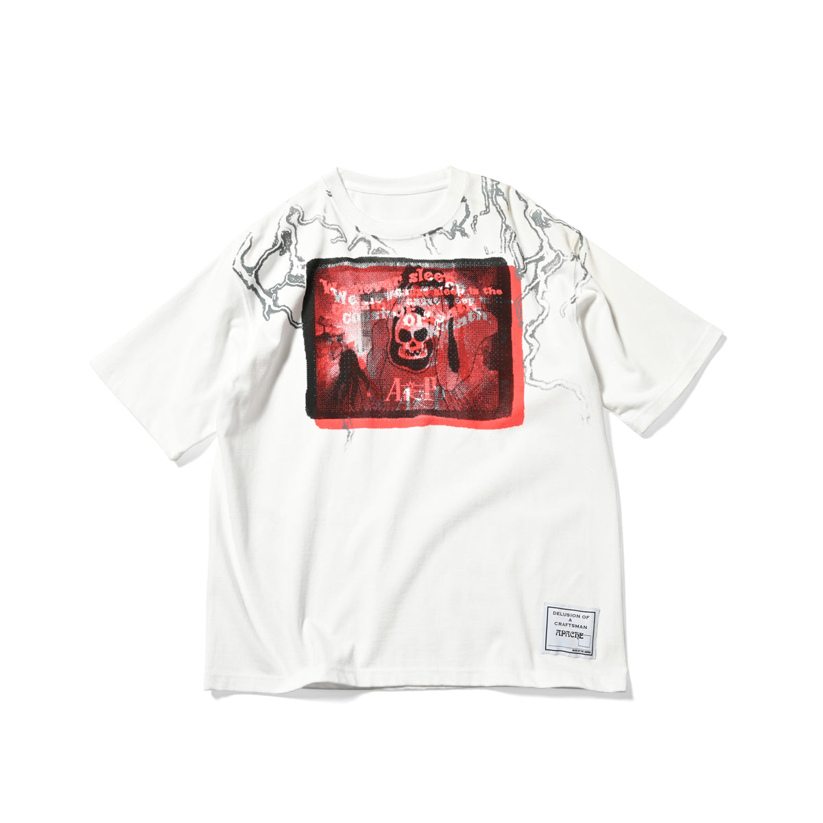 APACHE アパッチ ”NIGHTMARE” (RED) TEE WHITE/RED ナイトメアTシャツ ホワイト/レッド【APT24060301】