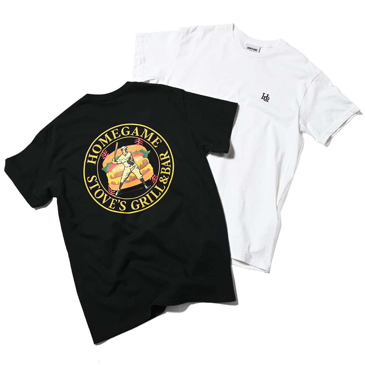 HOMEGAME×STOVES T-SHIRT BLACK【HG240102】