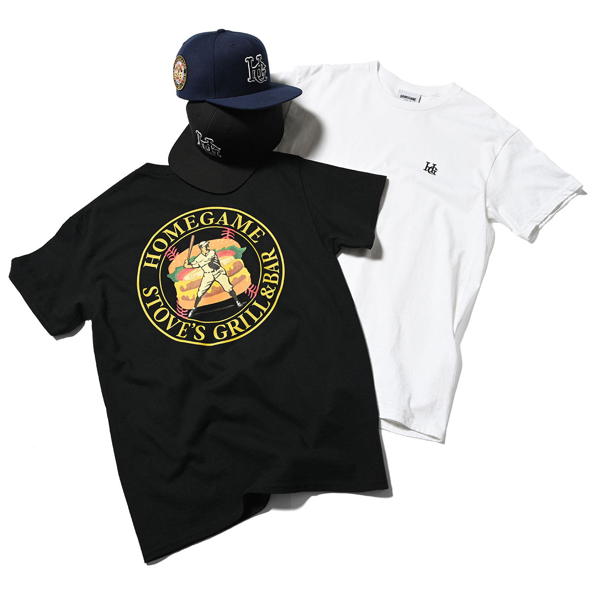 HOMEGAME×STOVES T-SHIRT BLACK【HG240102】