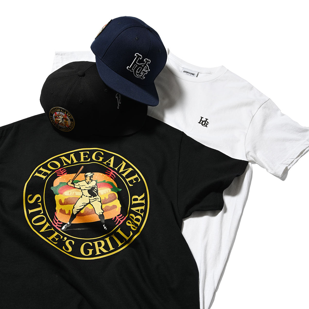 HOMEGAME×STOVES T-SHIRT BLACK【HG240102】