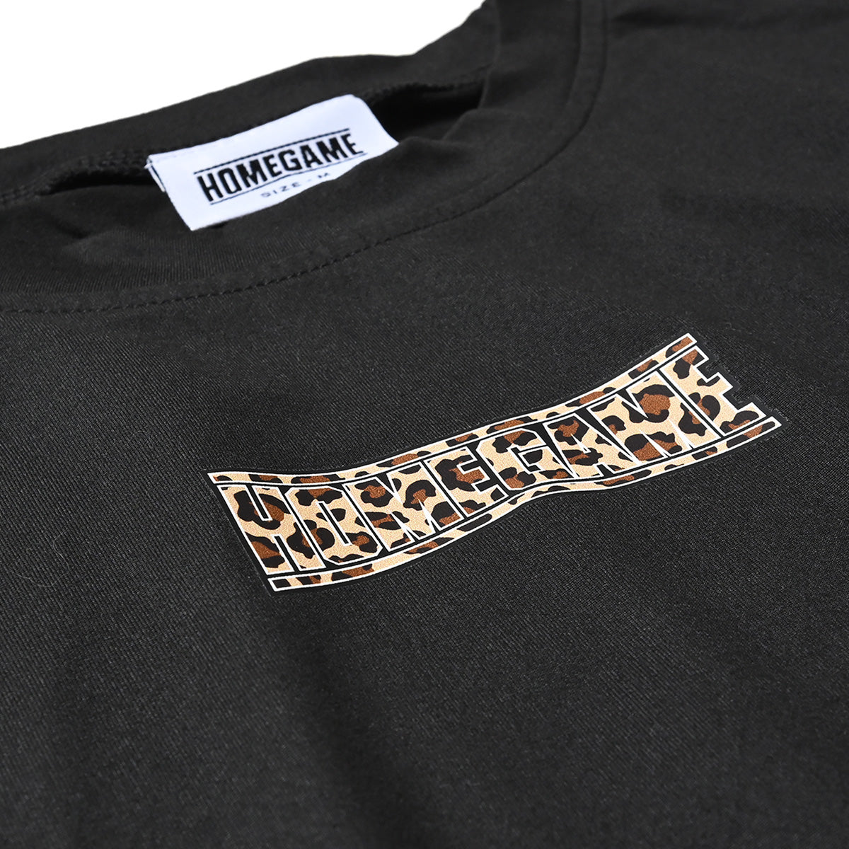 HOMEGAME - HOMEGAME LEOPARD LOGO CROPPED TEE BLACK【HG260152】