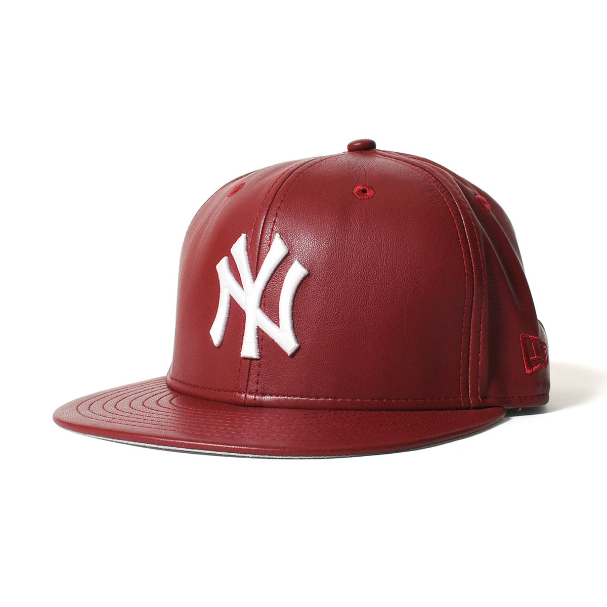 NEW ERA 紐約洋基隊 - 59FIFTY 100TH ANV PU 皮革酒紅色