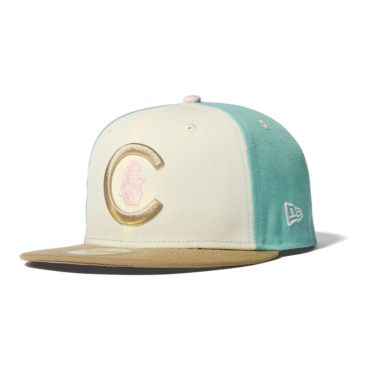 NEW ERA Chicago Cubs - 1908 WS 59FIFTY CHROME/MINT/BEIGE【70756782】