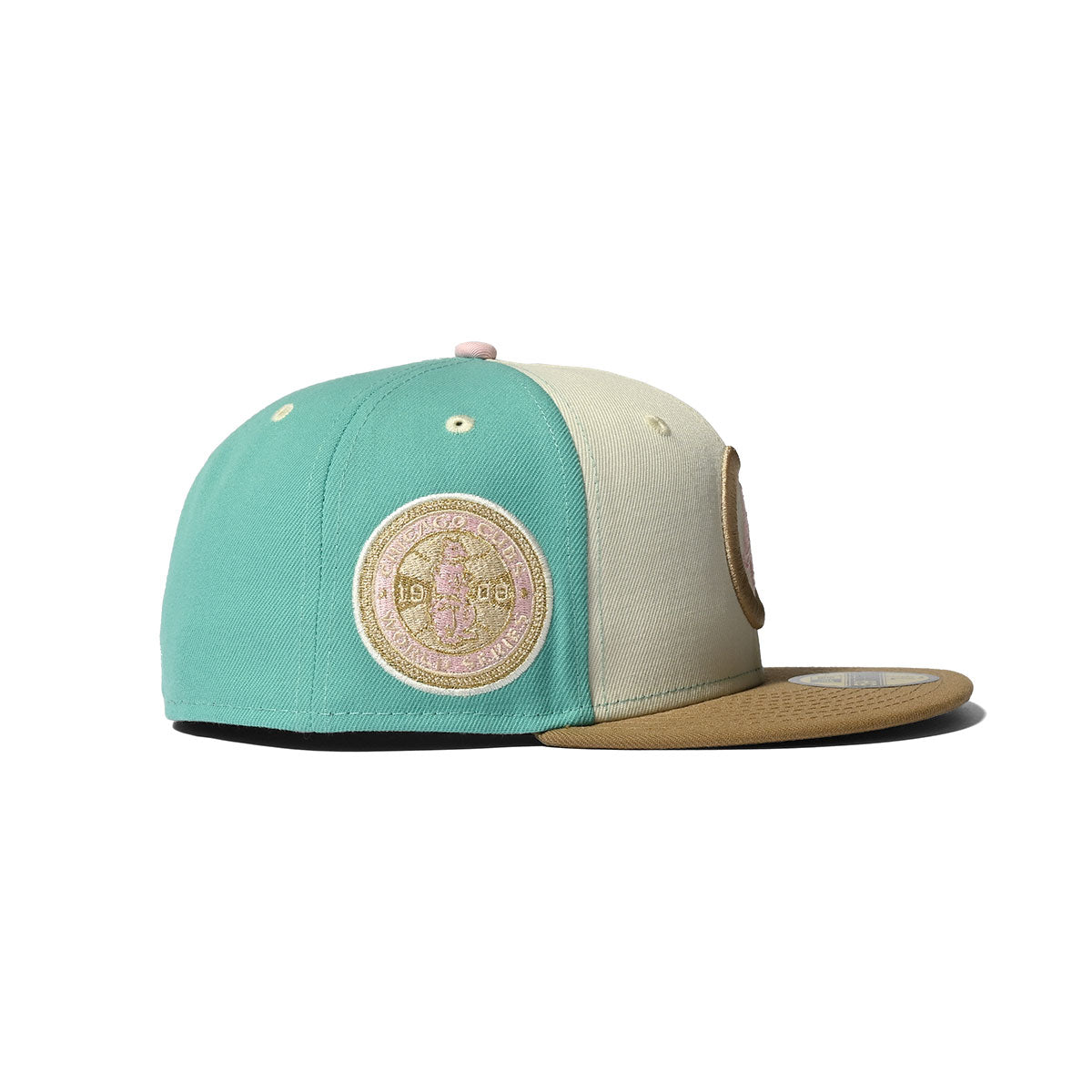 NEW ERA Chicago Cubs - 1908 WS 59FIFTY CHROME/MINT/BEIGE【70756782】