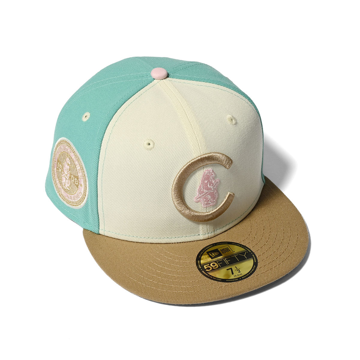 NEW ERA Chicago Cubs - 1908 WS 59FIFTY CHROME/MINT/BEIGE【70756782】