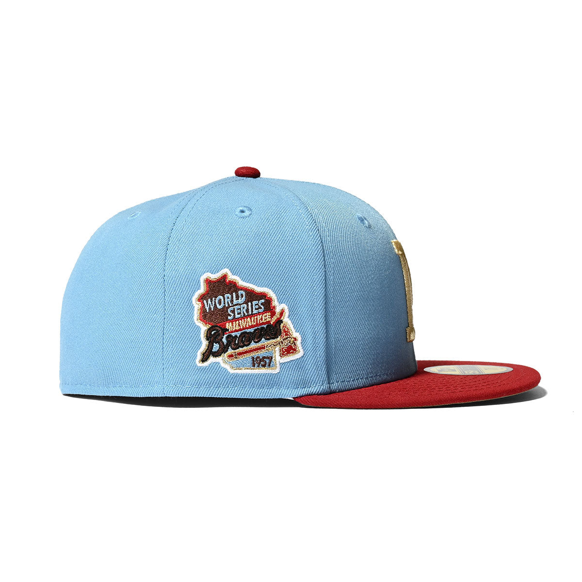 NEW ERA Milwaukee Braves - WS 1957 59FIFTY SKY BLUE/HRED【70760416】