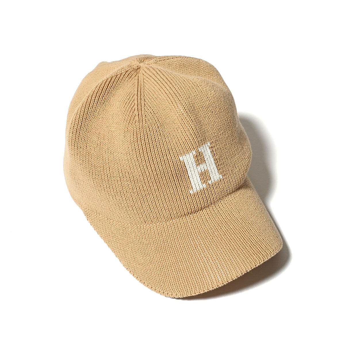 HOMEGAME - H LOGO COTTON KNIT BASEBALL CAP BEIGE【HG241414】