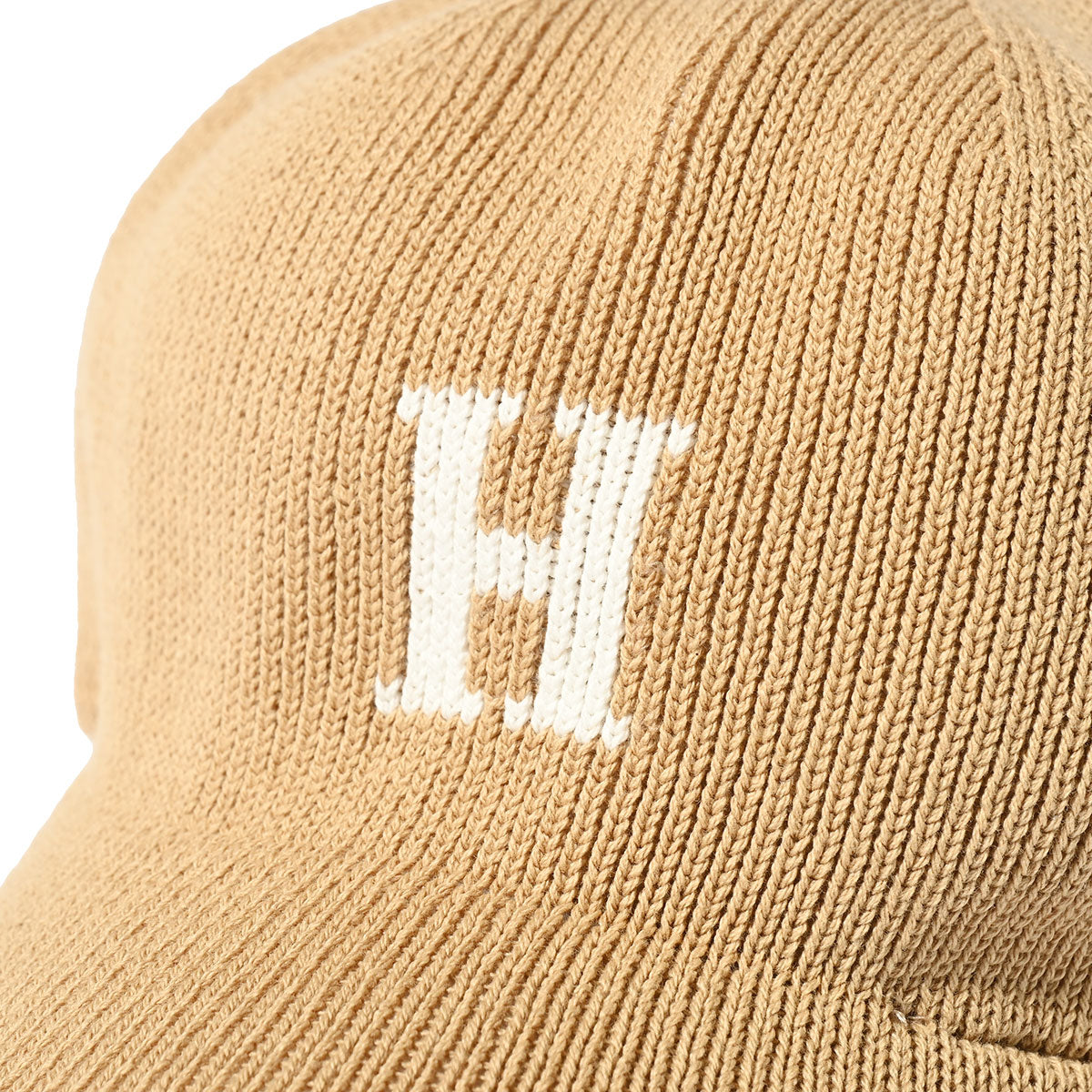 HOMEGAME - H LOGO COTTON KNIT BASEBALL CAP BEIGE【HG241414】