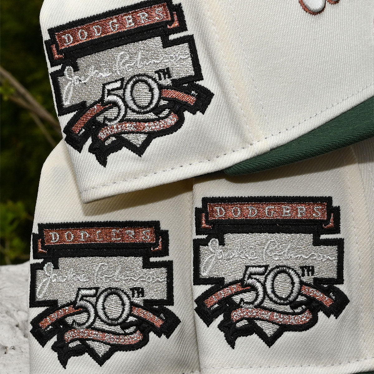 NEW ERA Brooklyn Dodgers - 59FIFTY Jackie Robinson 50th Anniversary Chrome White/Cilantro Green