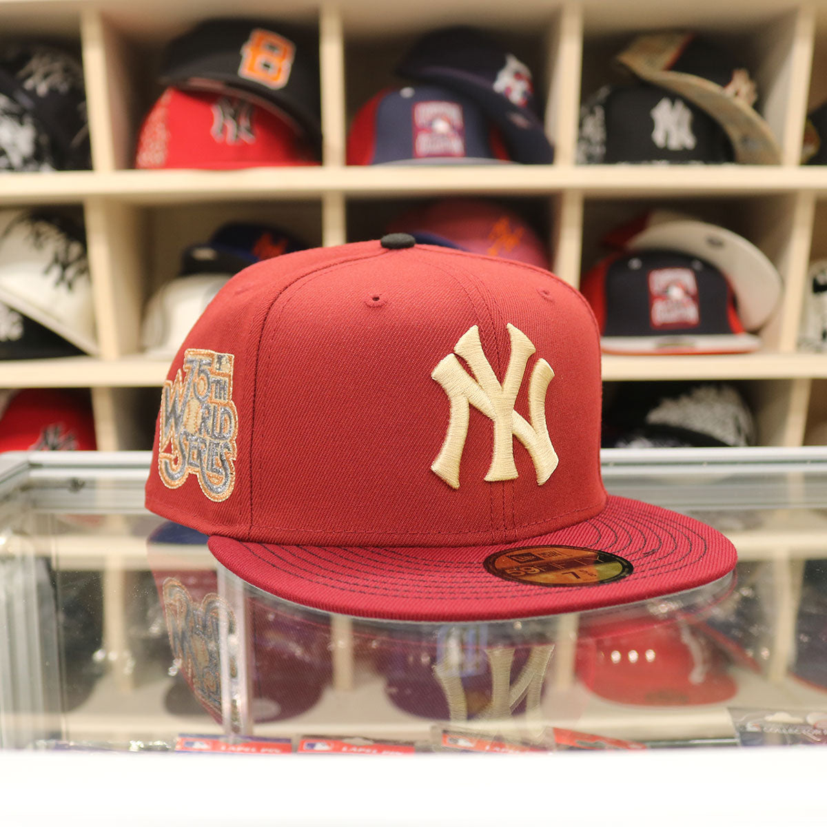 NEW ERA New York Yankees 59FIFTY 75th Anniv BURGUNDY GOLD