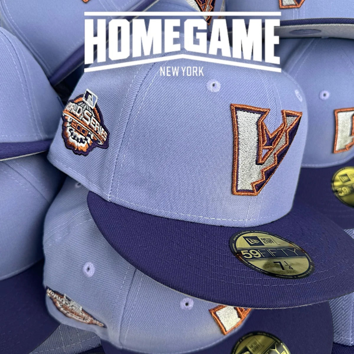 NEW ERA - 59FIFTY 亞利桑那響尾蛇 2001 年世界大賽淡紫色/紫色