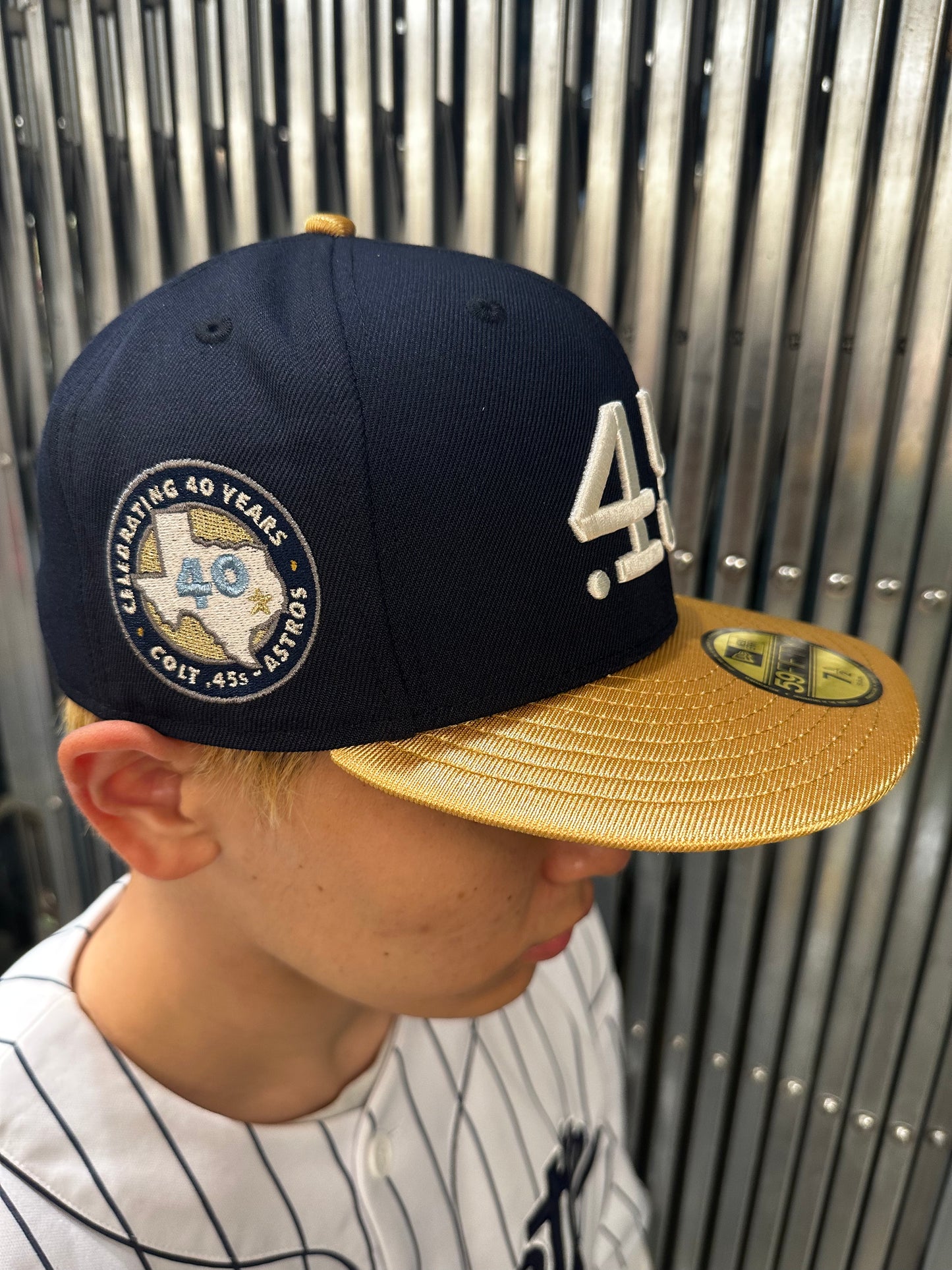 NEW ERA Houston Colt 45 -40TH 59FIFTY NAVY/METALLIC GOLD/GREEN【70813229】