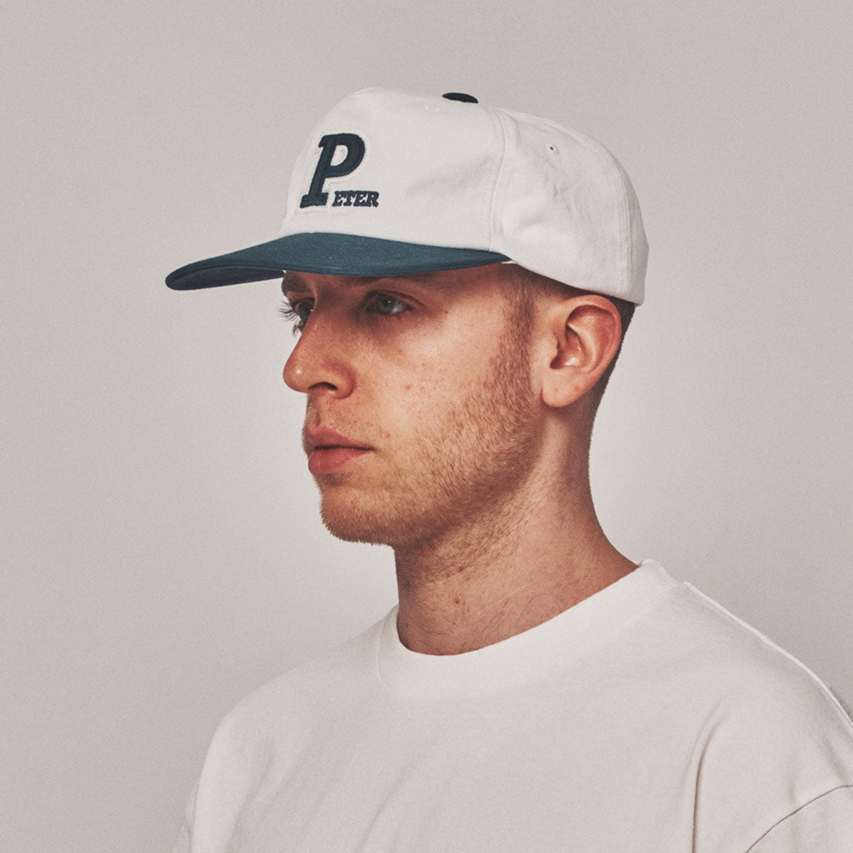 MY NAME IS PETER - 5-PANEL PETER APPLIQUE CAP WHITE/NAVY