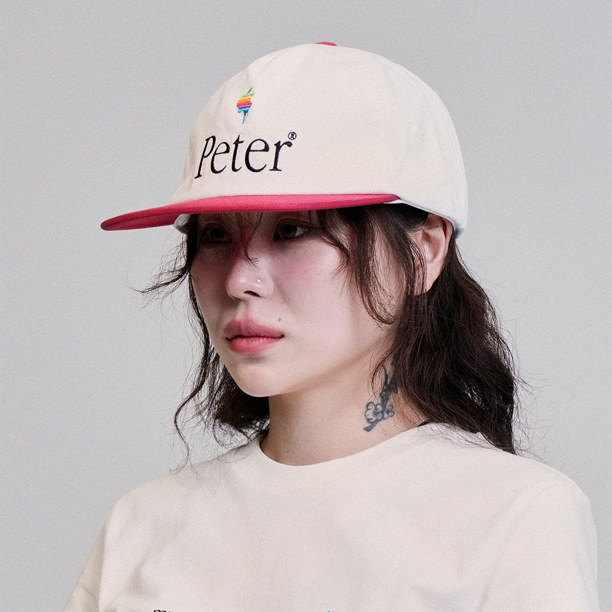 MY NAME IS PETER - 5-PANEL PAPPLE CAP WHITE & RED