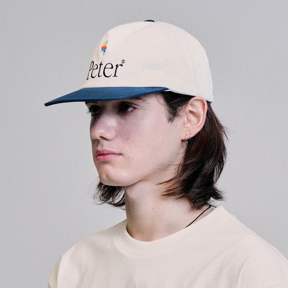 MY NAME IS PETER - 5-PANEL PAPPLE CAP WHITE & NAVY