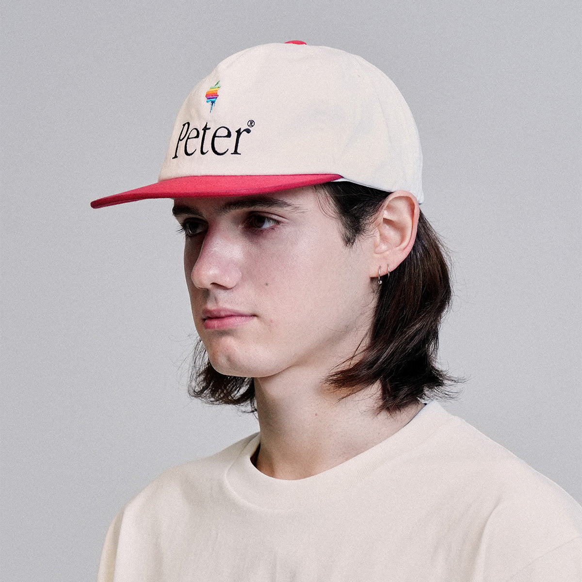 MY NAME IS PETER - 5-PANEL PAPPLE CAP WHITE & RED