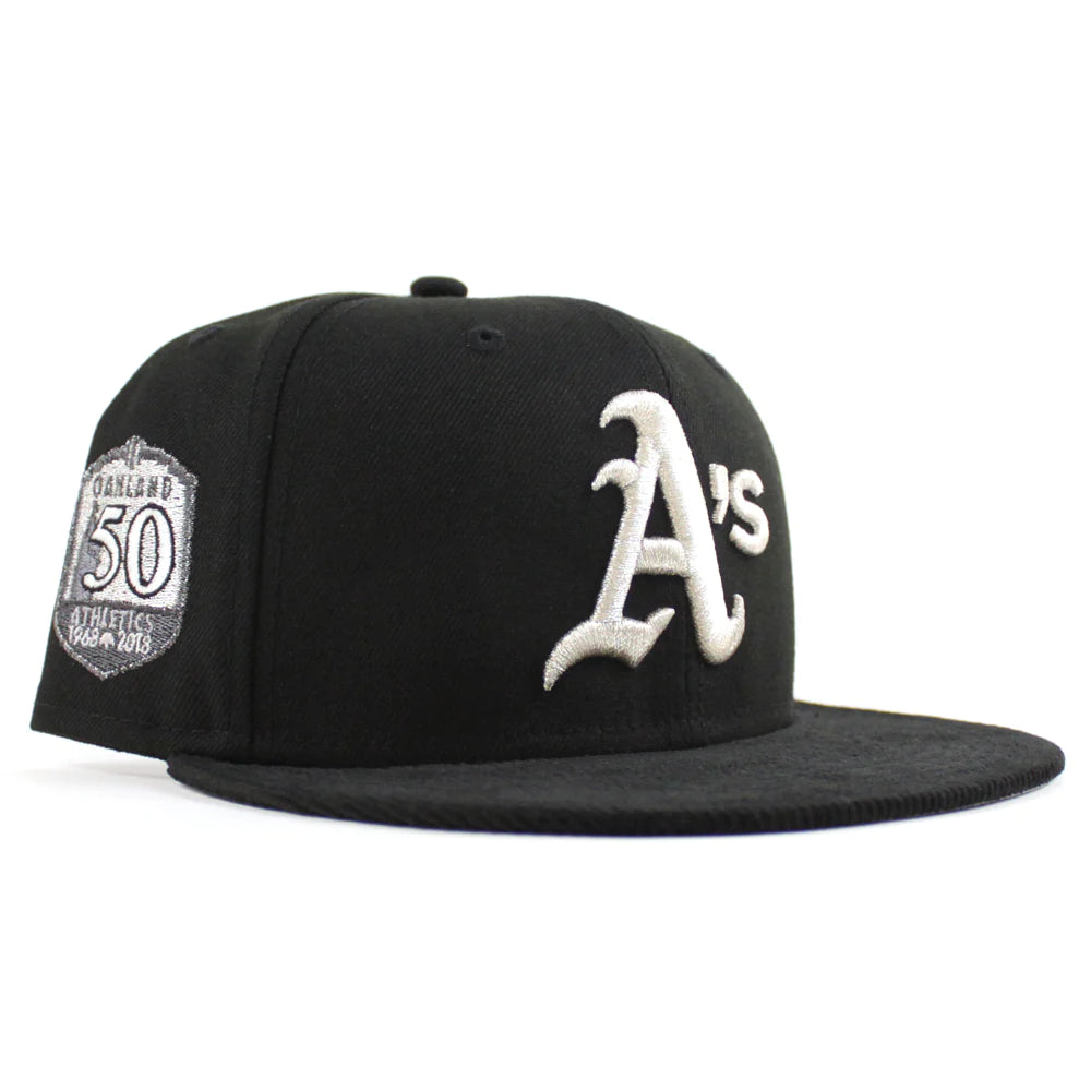 NEW ERA Oakland Athletics - 50TH ANNIVERSARY 59FIFTY BLACK CORDUROY