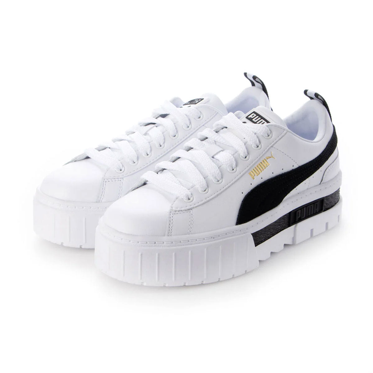 PUMA プーマ MAYZE LEATHER メイズレザー WMNS ウィメンズ WHITE/BLACK PU ホワイト/ブラック【381983-01】