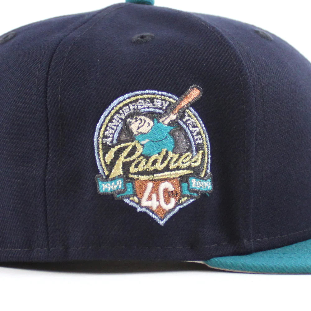 NEW ERA San Diego Padres - 40TH ANNIVERSARY 59FIFTY NAVY AQUA GRAY
