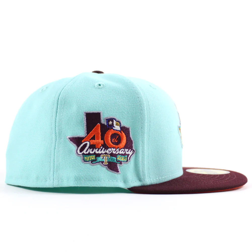 NEW ERA 德克薩斯遊騎兵隊 - 59FIFTY 40 週年紀念色調藍色栗色橙色