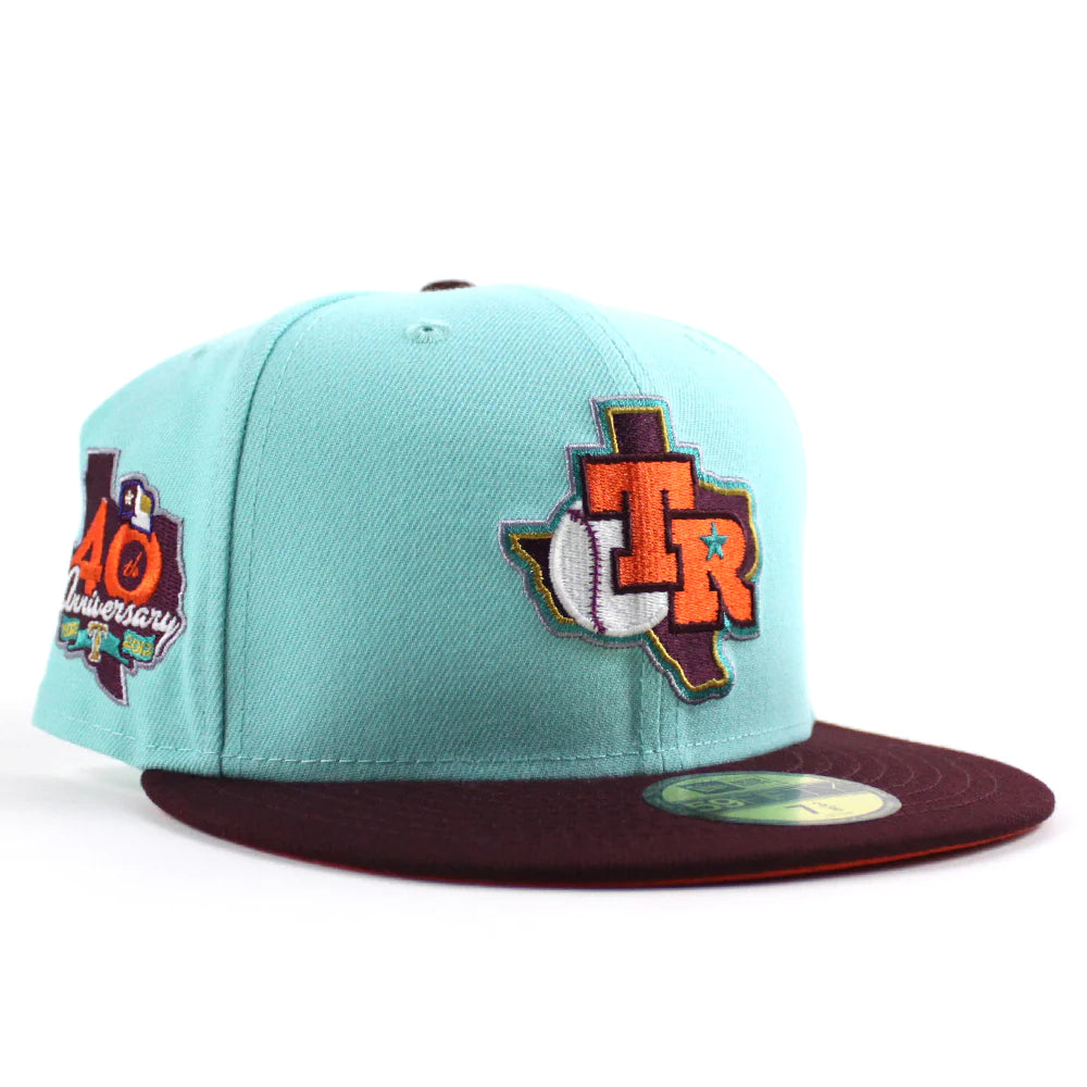 NEW ERA 德克薩斯遊騎兵隊 - 59FIFTY 40 週年紀念色調藍色栗色橙色