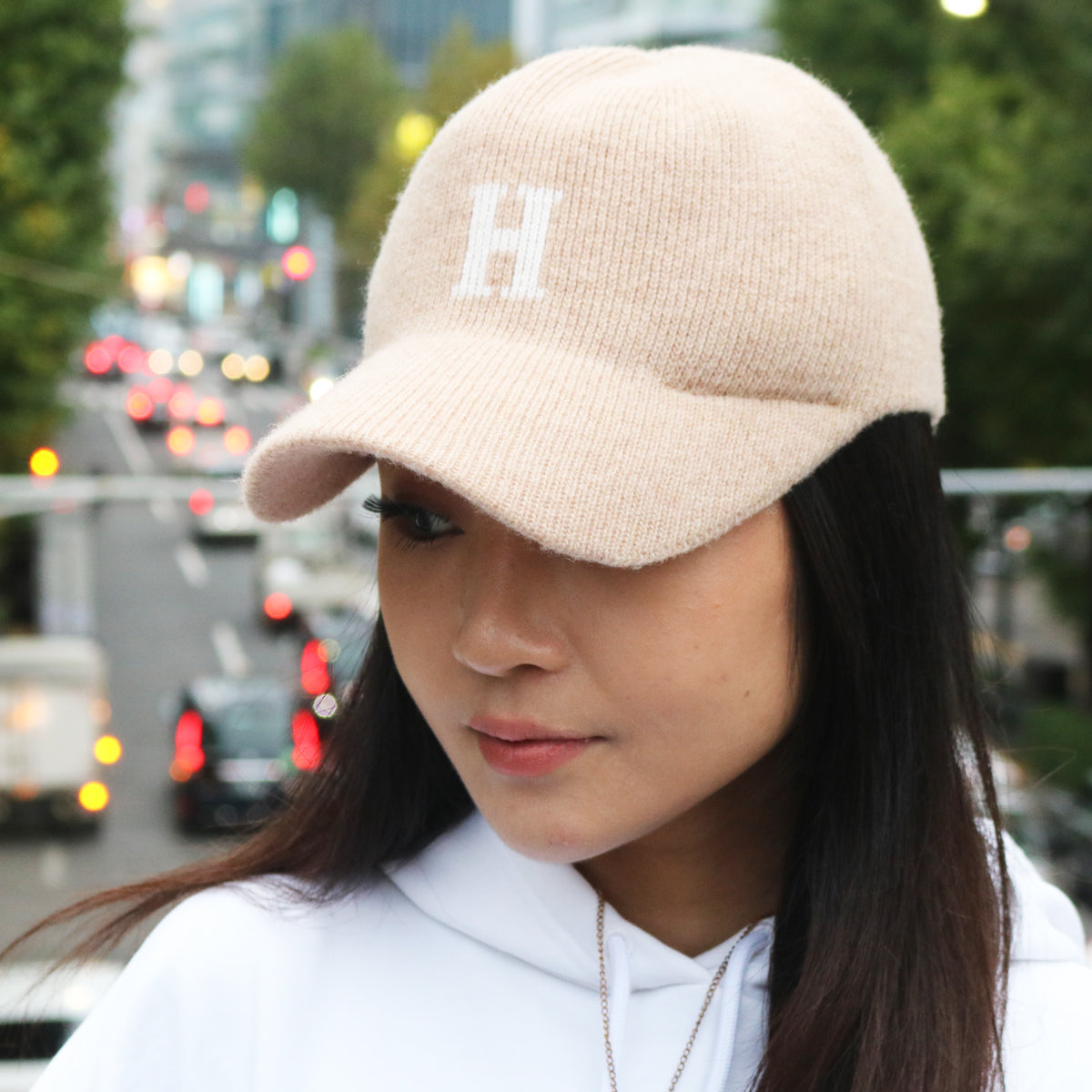 HOMEGAME - H LOGO 針織棒球帽 米色
