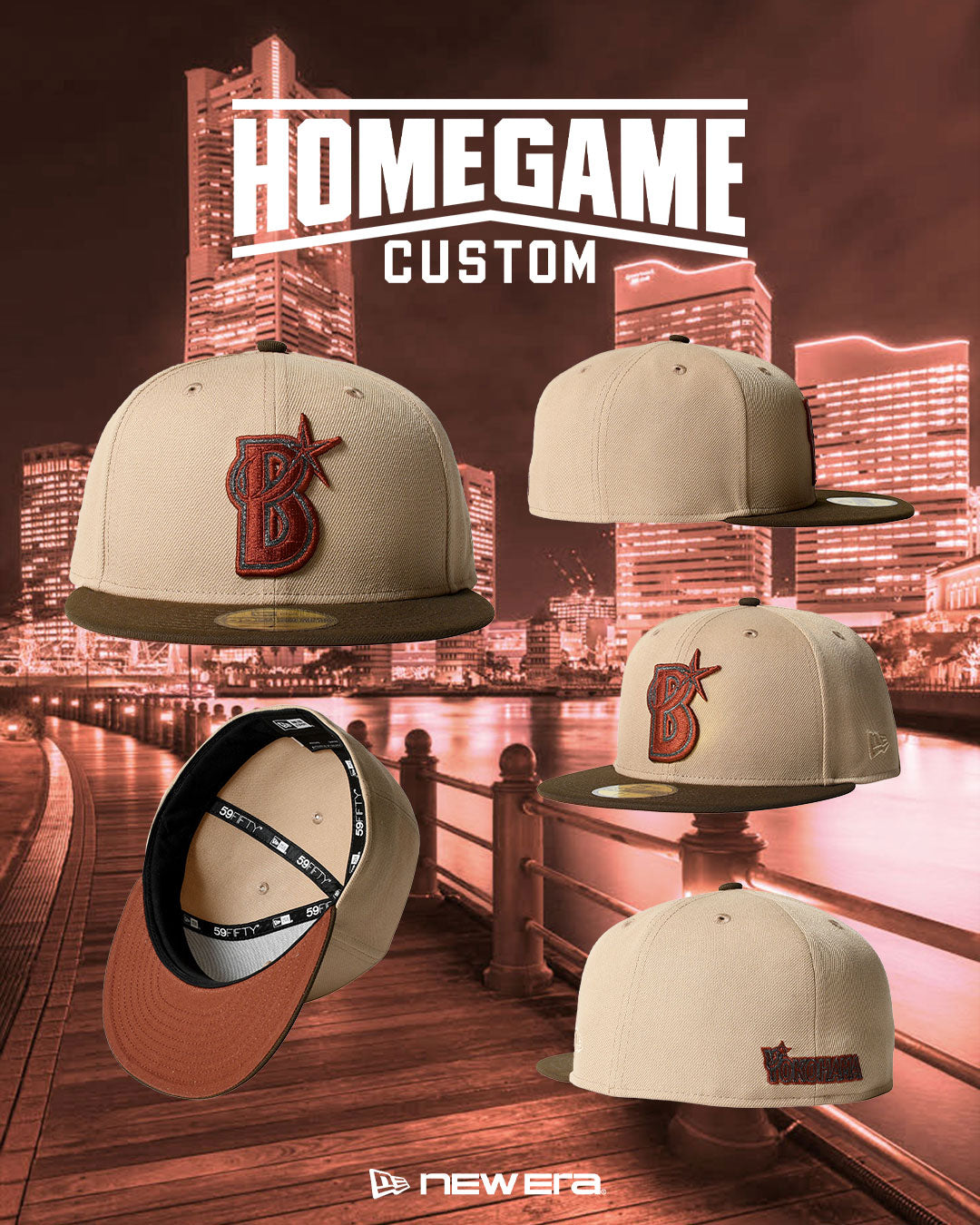 NEW ERA - YOKOHAMA DeNA BAYSTARS CO 59FIFTY CAMEL/WALNUT【15196608】