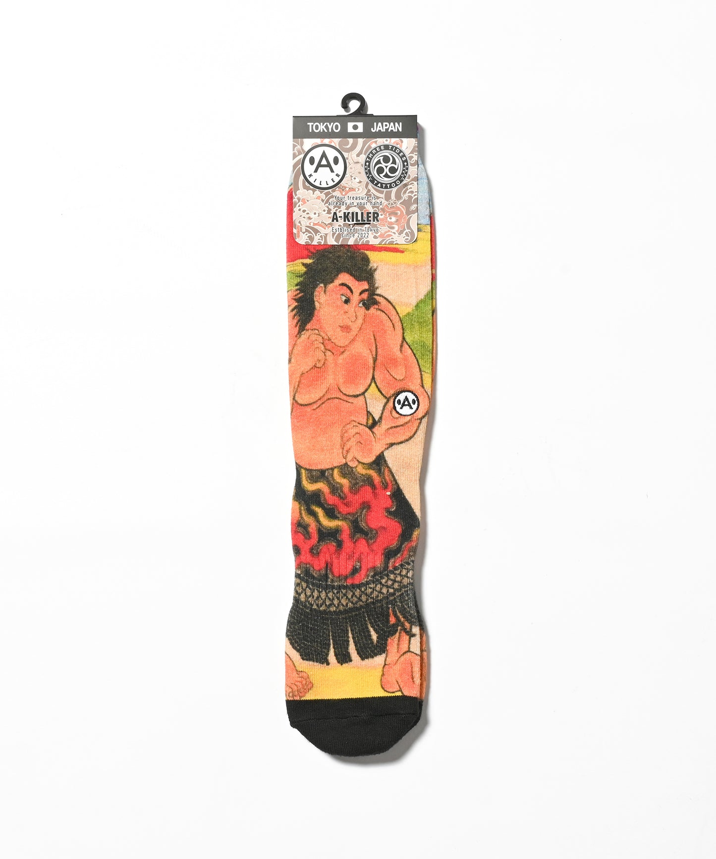 A-KILLER × THREE TIDES TATTOO × GRAPPLER BAKI SOCKS 炎 bkakttt-003