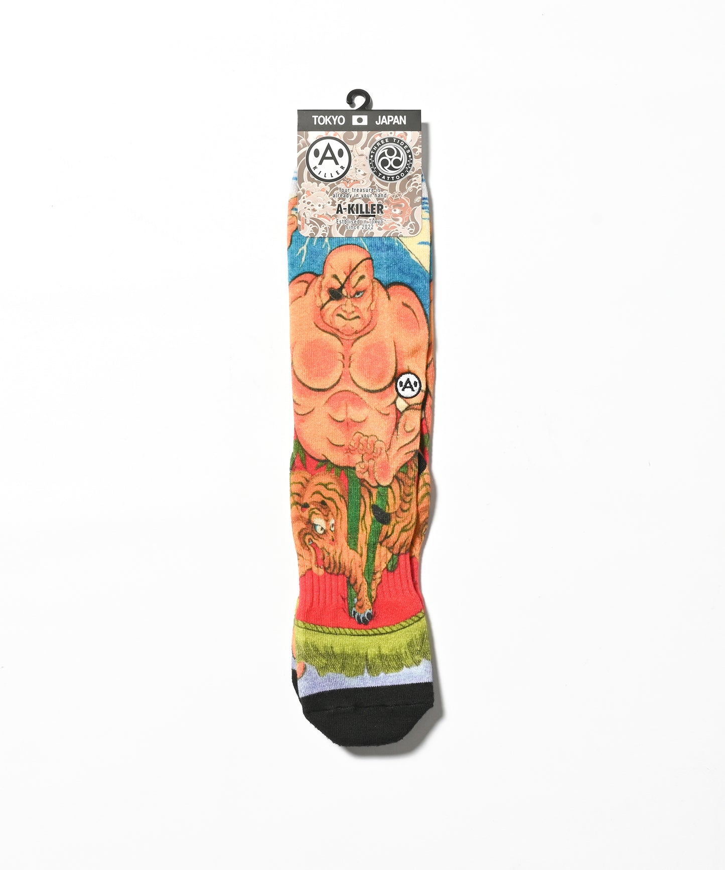 A-KILLER × THREE TIDES TATTOO × GRAPPLER BAKI SOCKS 愚地独歩 bkakttt-007