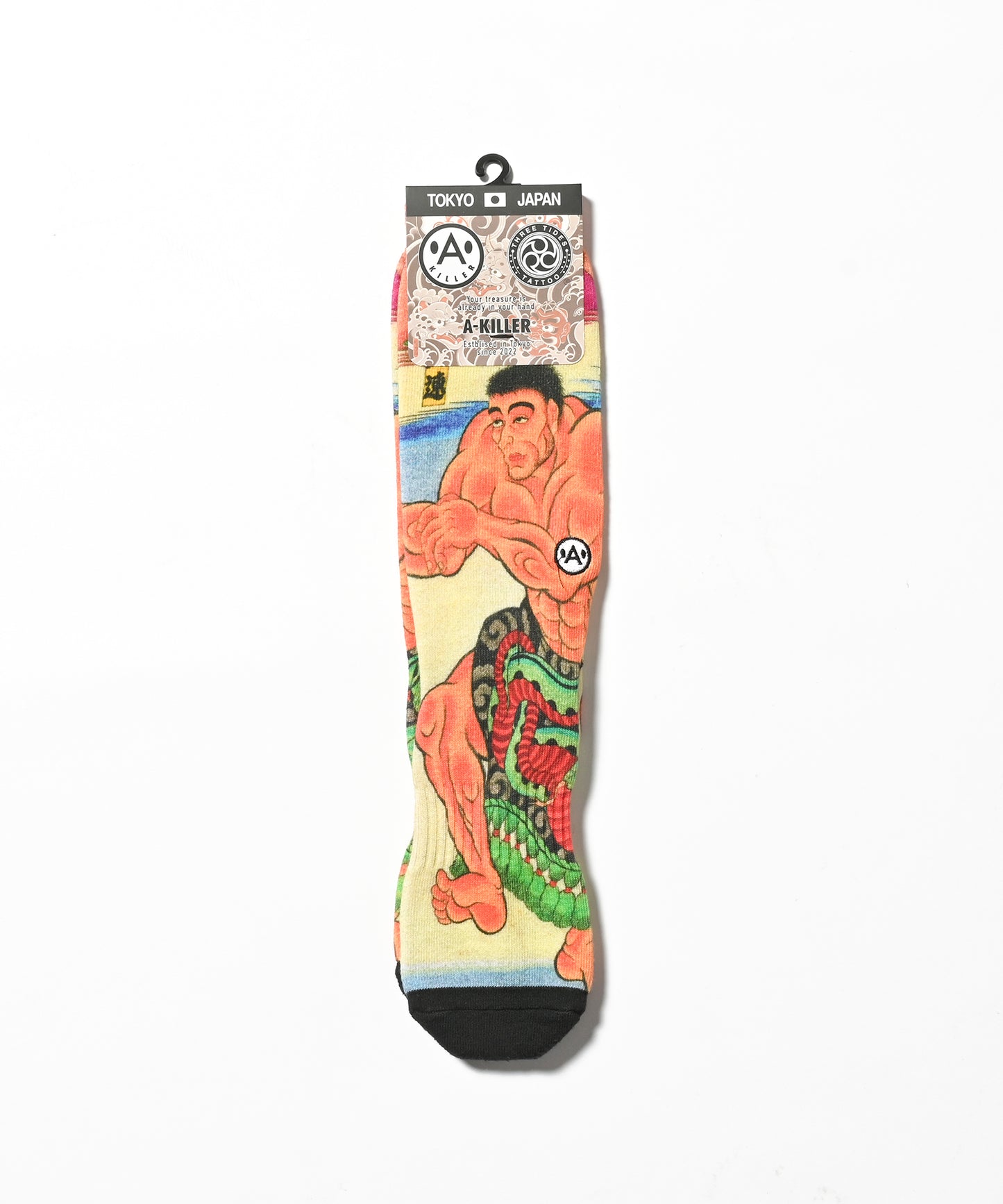 A-KILLER × THREE TIDES TATTOO × GRAPPLER BAKI SOCKS 当麻蹴速 bkakttt-009