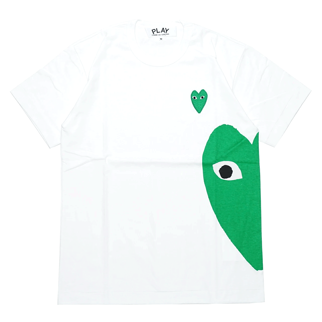 COMME des GARCONS PLAY ハート Tシャツ PLAY CDG T-SHIRT GREEN EMBLEM GREEN HEART プレイコム デ