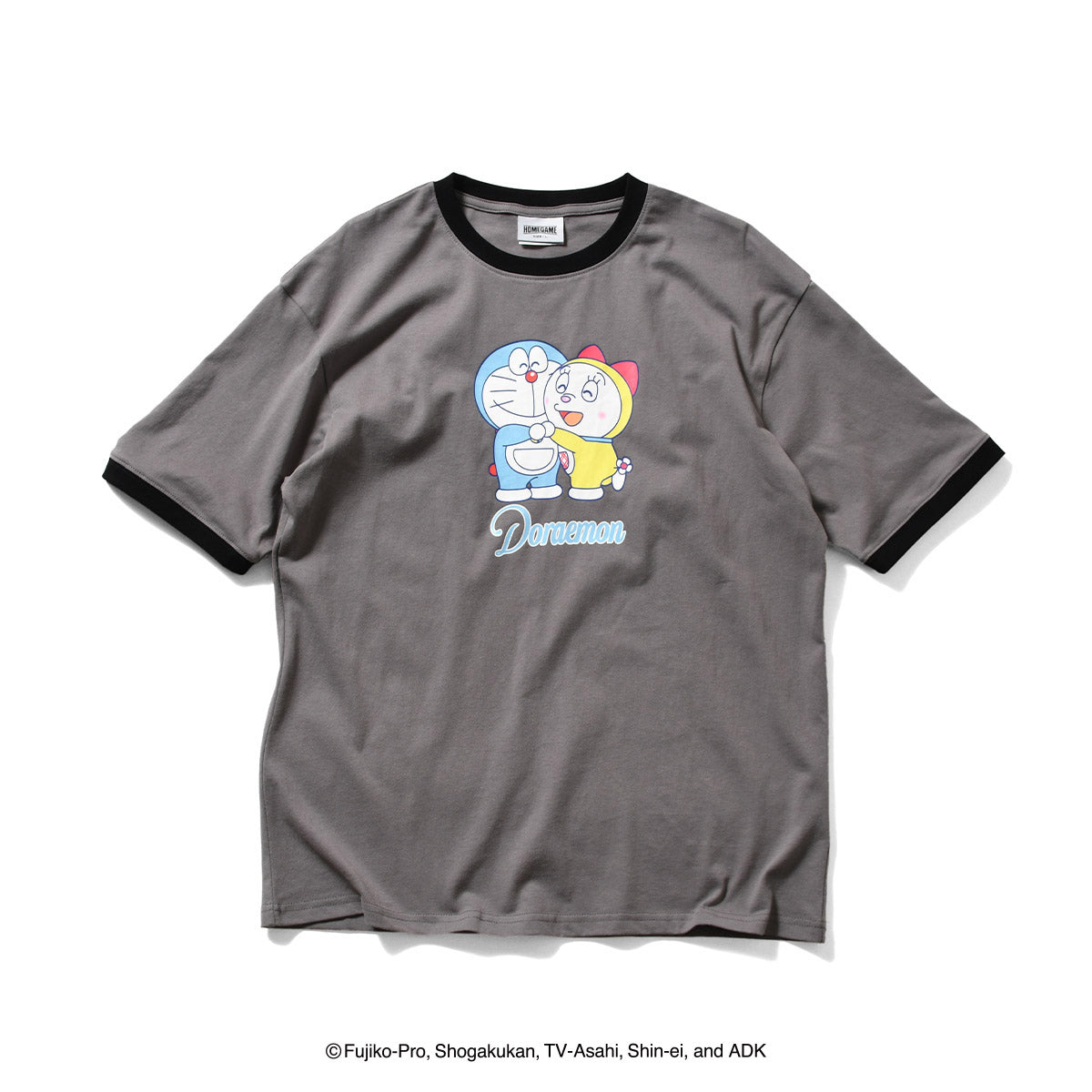 HOMEGAME｜ドラえもん - DORAEMON DORAMI RINGER TEE GRAY【HG2501112