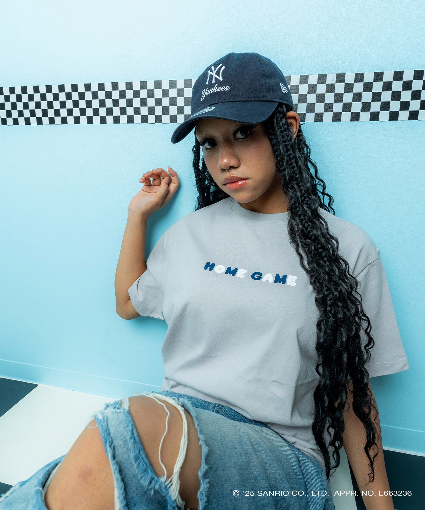 サンリオキャラクターズ×HOMEGAME - MY MELODY UNIFORM TEE GRAY【HG2501102】