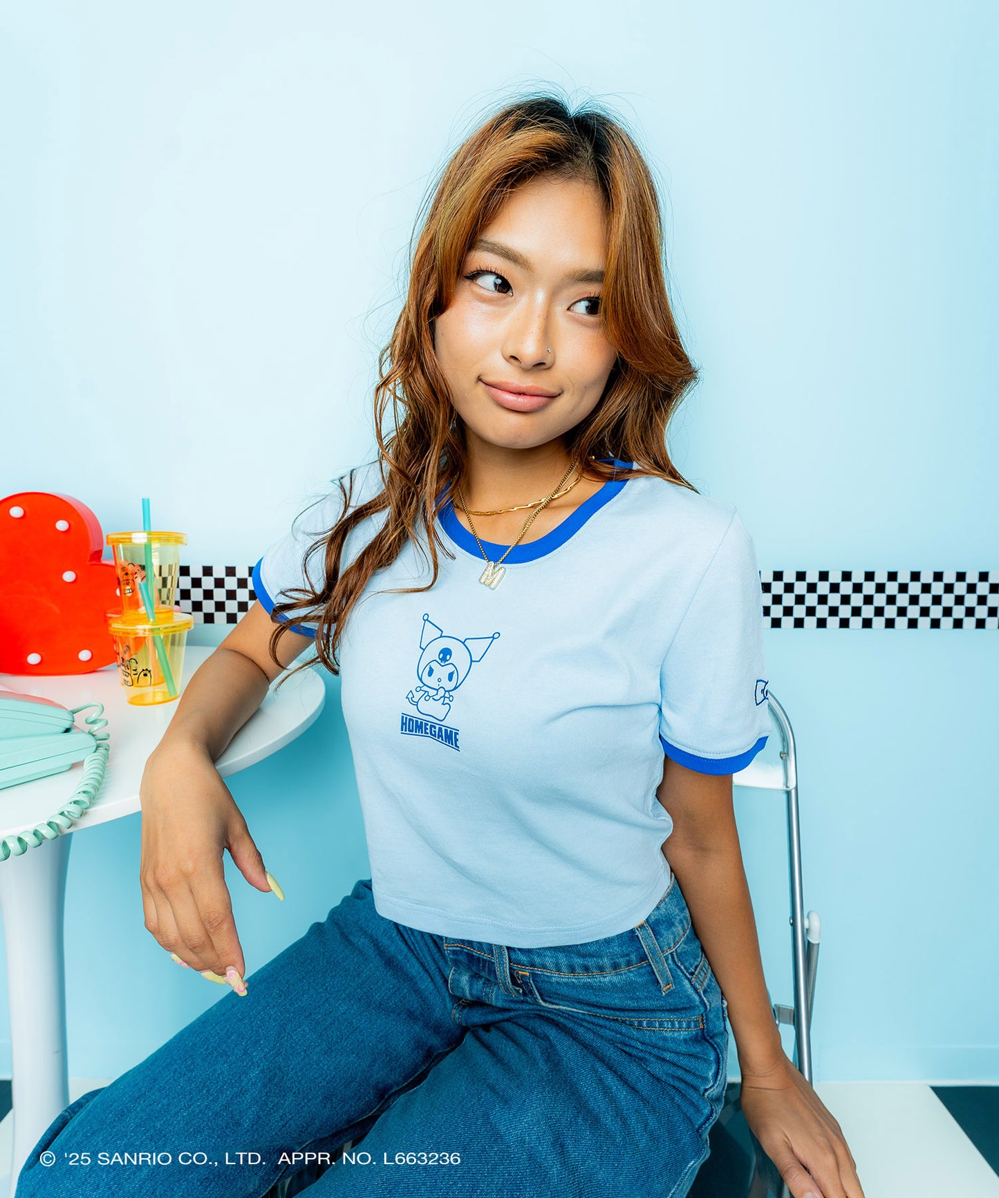 サンリオキャラクターズ×HOMEGAME - KUROMI CROPPED TEE【HG2501109】