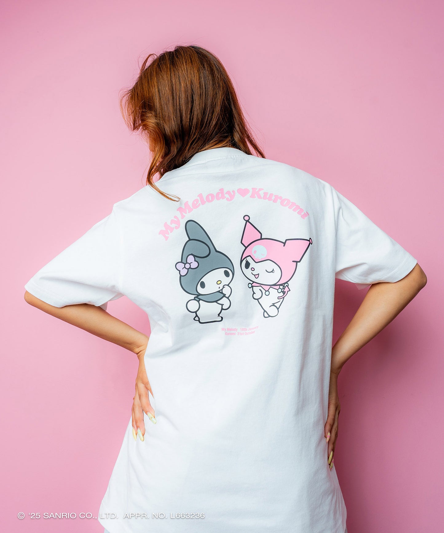 サンリオキャラクターズ×HOMEGAME - MY MELODY KUROMI TEE WHITE【HG2501106】