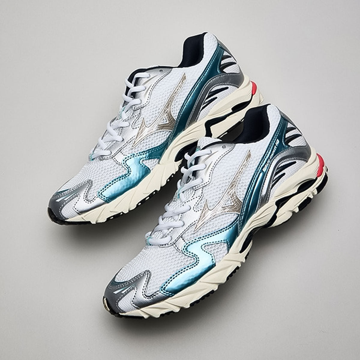 MIZUNO - UNISEX WAVE RIDER 10 WHITE/BEIGE/SKY BLUE 【D1GA243115】