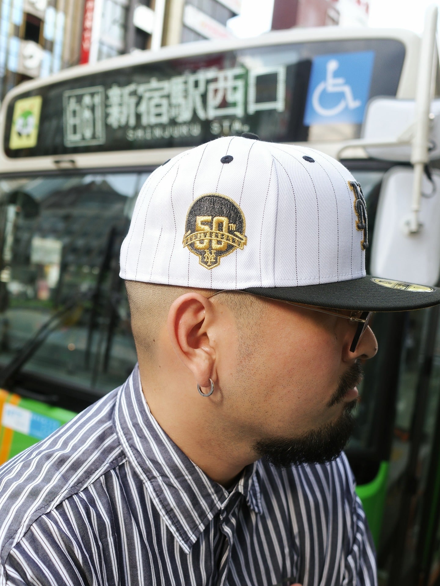 NEW ERA - NEW YORK METS CO 50TH 59FIFTY WHITE PINSTRIPE BLACK 【14909307】