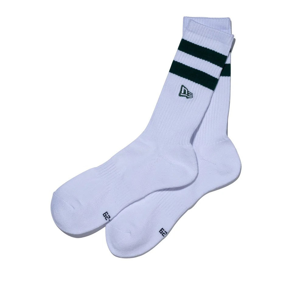 NEW ERA - SOCKS CREW 2P Embroidery WHITE/BROWN GREEN【14518184】