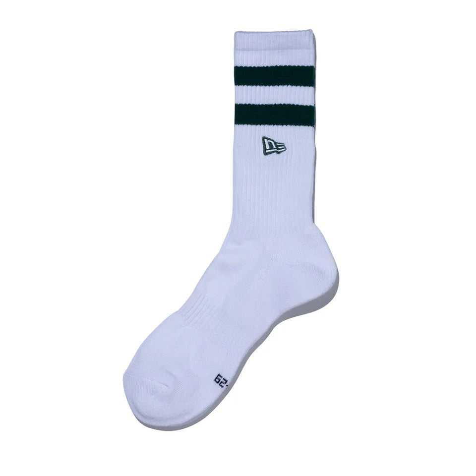 NEW ERA - SOCKS CREW 2P Embroidery WHITE/BROWN GREEN【14518184】