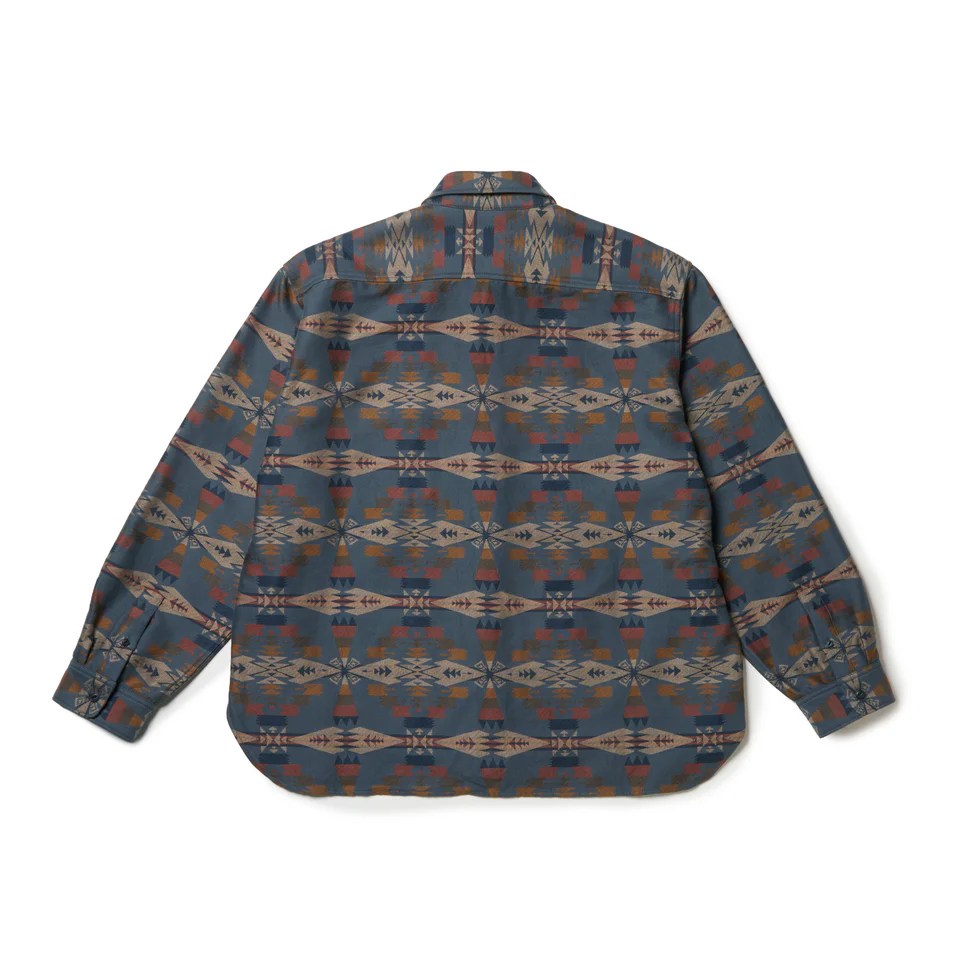 NEW ERA Pendleton - LS OVERSIZED SHIRT NAVY 【14683925】