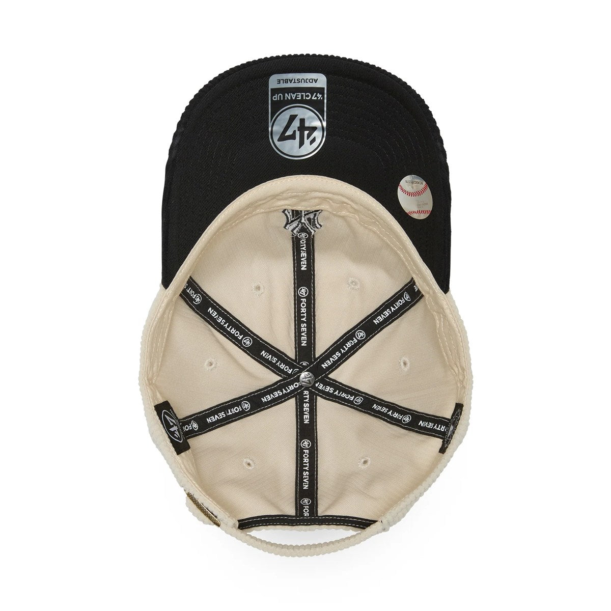 ’47 BRAND New York Yankees - CLEAN UP CODE TWO TONE BASE RUNNNER NATURAL/BLACK【14858288 47A B-TCBRT17EWS-NTC】