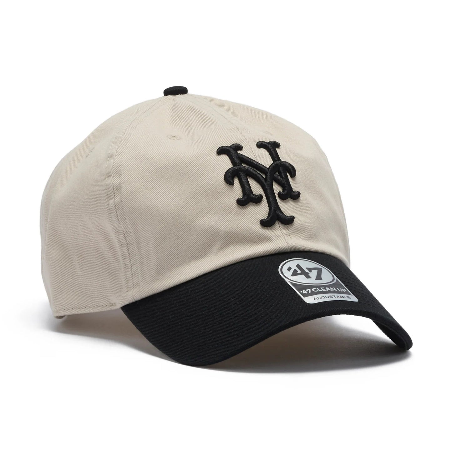 ’47 BRAND New York Mets - CLEAN UP Cooperstown BONE/BLACK 【14858291 47A BCPTN-NLTRG16GWS-BNA62】
