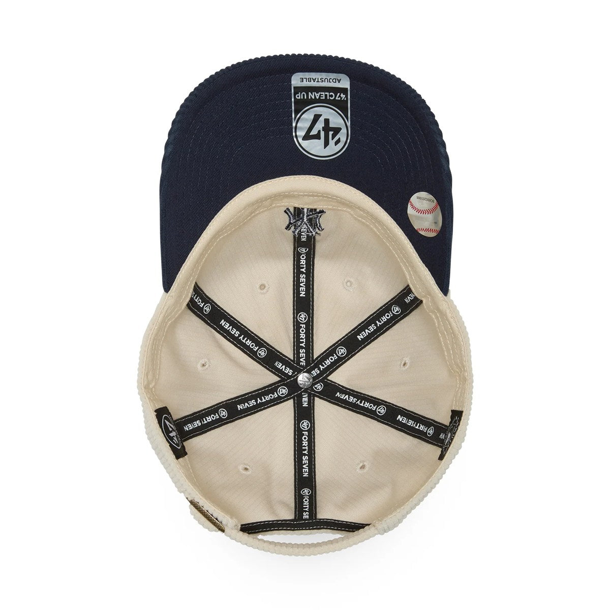 ’47 BRAND New York Yankees - CLEAN UP CODE TWO TONE BASE RUNNNER NATURAL/NAVY 【14858366 47A B-TCBRT17EWS-NTA】