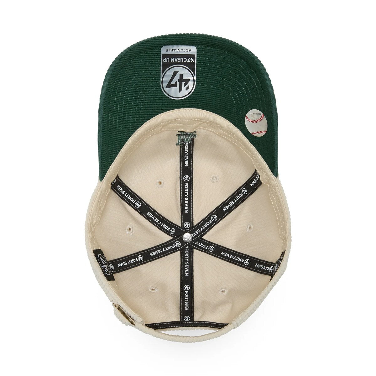 ’47 BRAND Los Angeles Dodgers - CLEAN UP CODE TWO TONE BASE RUNNNER NATURAL/GREEN【14858367 47A B-TCBRT12EWS-NTA】