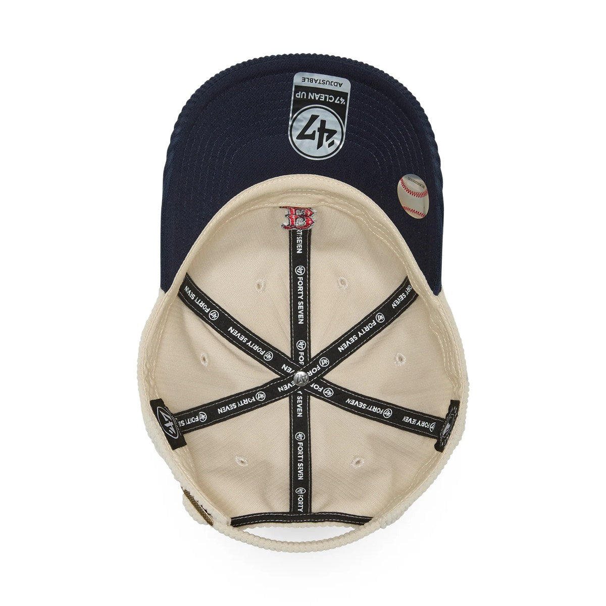 ’47 BRAND Boston Red Sox - CLEAN UP CODE TWO TONE BASE RUNNNER NATURAL/NAVY 【14858368 47A B-TCBRT02EWS-NT】