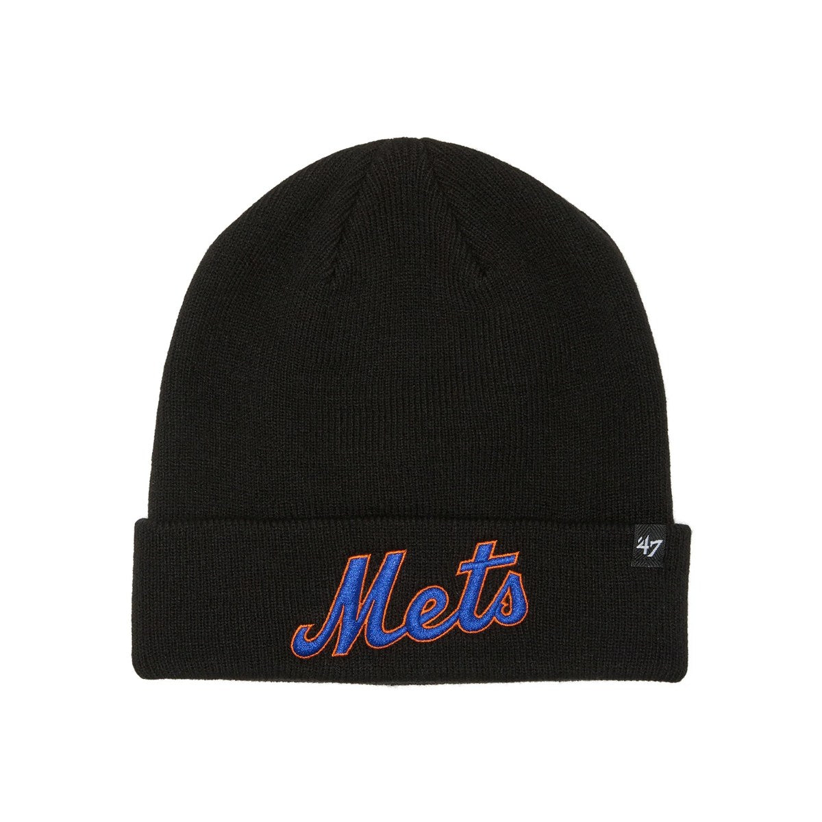 ’47 BRAND New York Mets - CUFF KNIT Script BLACK 【14858436 47A B-SCPKN16ACE-BK】