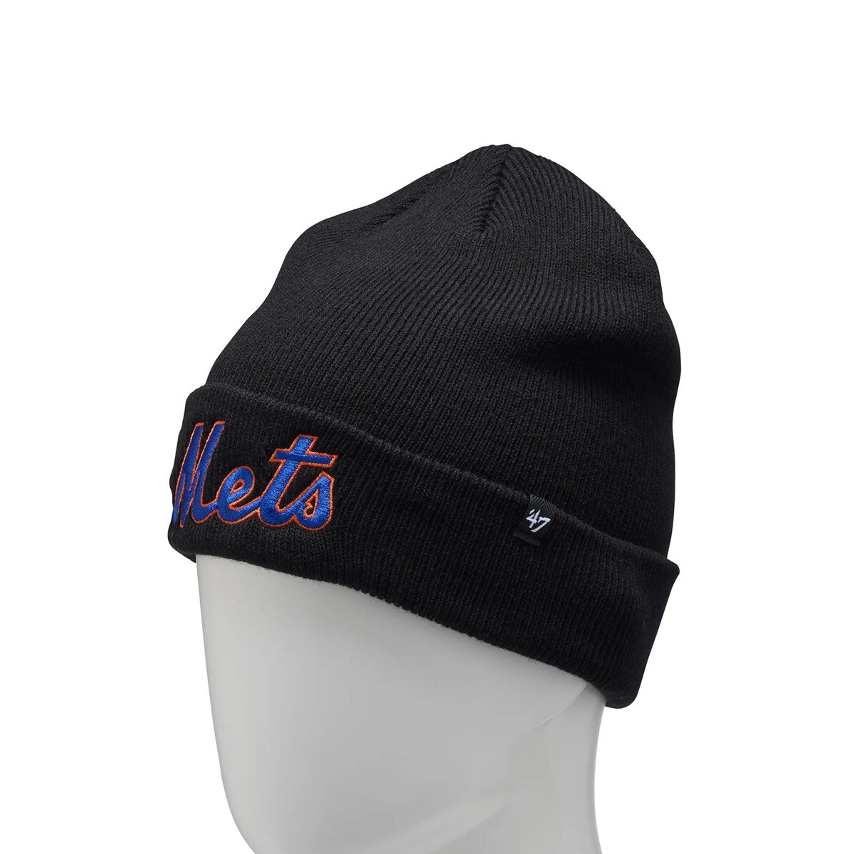 ’47 BRAND New York Mets - CUFF KNIT Script BLACK 【14858436 47A B-SCPKN16ACE-BK】