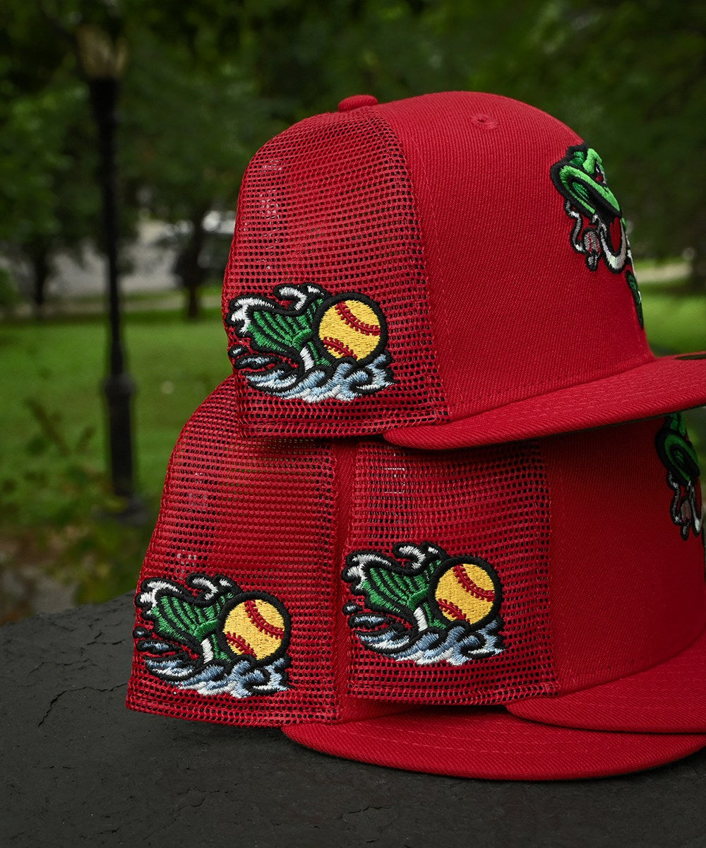 NEW ERA - Gwinnett Stripe Mesh Front Door Red Tracker 59Fifty